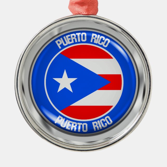 Puerto Rico RundEmblem Ornament Aus Metall (Vorne)