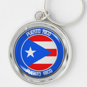 Puerto Rico RundEmblem Schlüsselanhänger