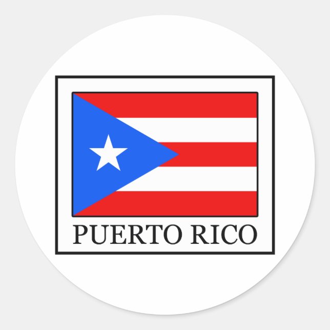 Puerto Rico Runder Aufkleber (Vorderseite)