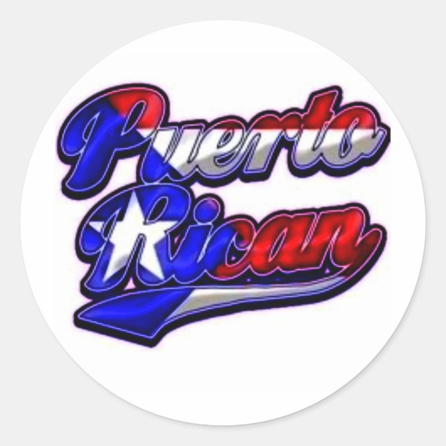 Puerto Rico Runder Aufkleber (Vorderseite)