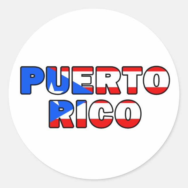 Puerto Rico Runder Aufkleber (Vorderseite)