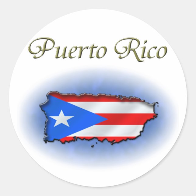 Puerto Rico Runder Aufkleber (Vorderseite)