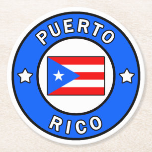 Puerto Rico Runder Pappuntersetzer