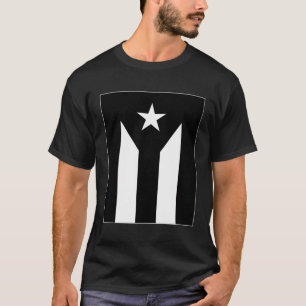 Puerto Rico Schwarz-Weiß-Flagge T-Shirt