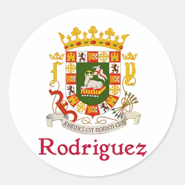 _ Puerto Rico Shield Runder Aufkleber (Vorderseite)