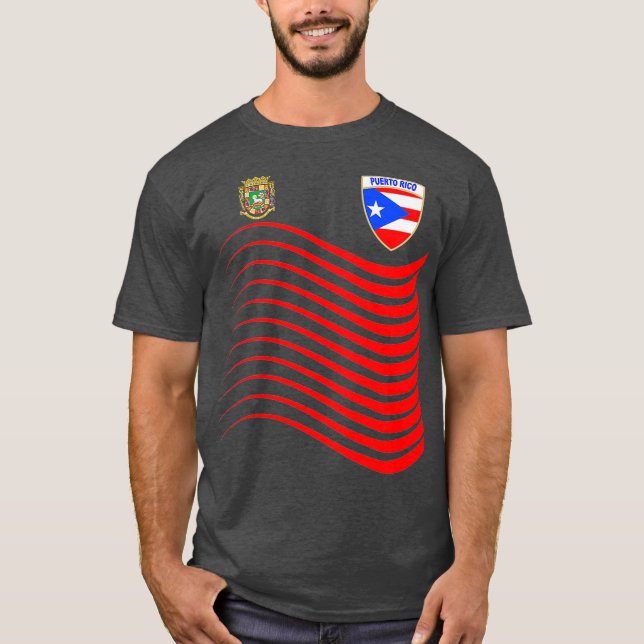 Puerto Rico Soccer Jersey Puerto Rico Flag Geschen T-Shirt (Vorderseite)