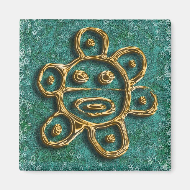 Puerto-Rico-Sonne-Petroglyphmagnet Magnet (Vorne)