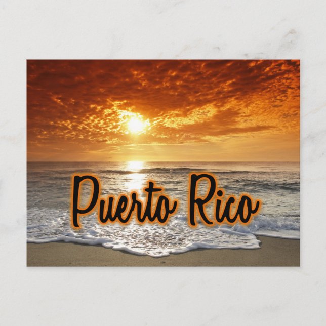 Puerto Rico Sonnenuntergang Postkarte (Vorderseite)