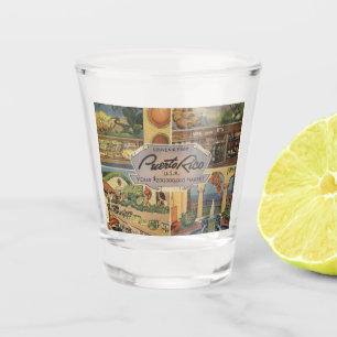 Puerto Rico Souvenir 1950er Vintag Inspiriert Schnapsglas