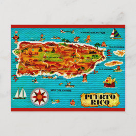Puerto Rico Spanische Karte Postkarte
