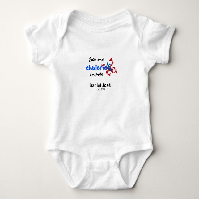 Puerto Rico Sprichwort "soy una chuleria".. Baby Strampler (Vorderseite)
