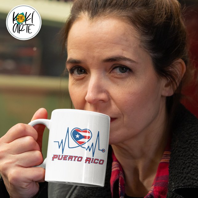 Puerto Rico Strong Heartbeat Kaffeetasse (Von Creator hochgeladen)