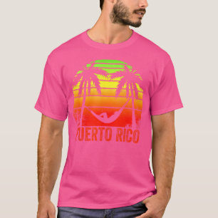 Puerto Rico Sunset Palm Trees Beach Hammock T-Shirt
