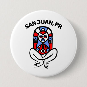 Puerto Rico Taino Atabey Custom Town Button