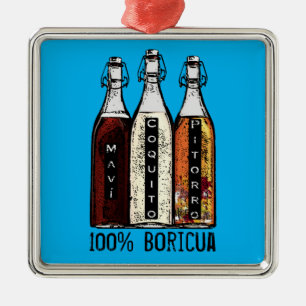 Puerto Rico Traditionelle Getränke 100% Boricua Ornament Aus Metall