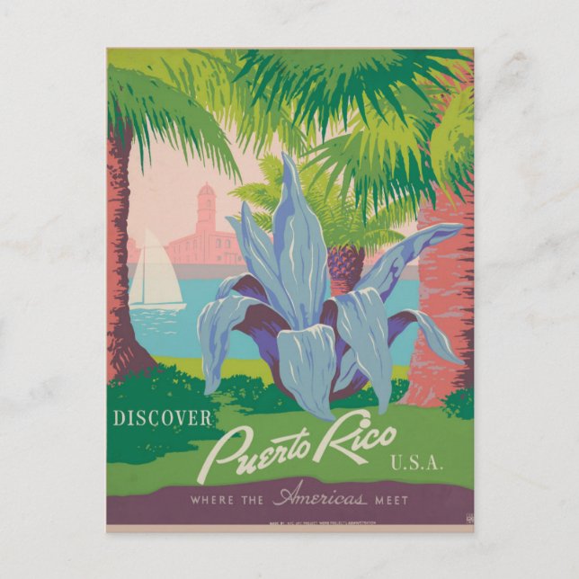 Puerto Rico Travel Postkarte (Vorderseite)