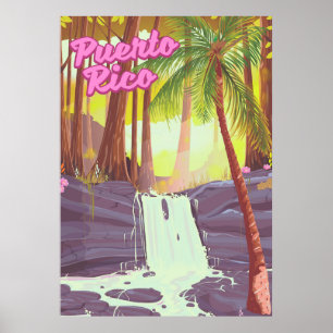 Puerto Rico Tropische Palme Reiseposter Poster