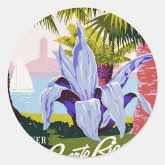 Puerto Rico U.S.A., WPA Tourismus und Parkplakat Runder Aufkleber