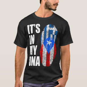 Puerto-Rico-und Griechisches Mix-DNA-Flag Erbe T-Shirt