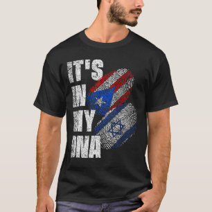 Puerto-Rico-und israelisches Mix-DNA-Flaggen T-Shirt