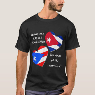 Puerto Rico und Kuba Herz, zwei Flügel der gleiche T-Shirt