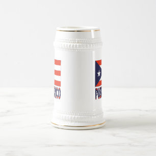 Puerto Rico und puerto-ricanische Flagge Bierglas