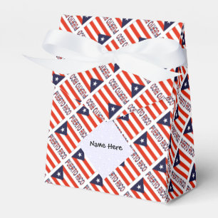 Puerto Rico und puerto-ricanische Flagge mit Ihrem Geschenkschachtel
