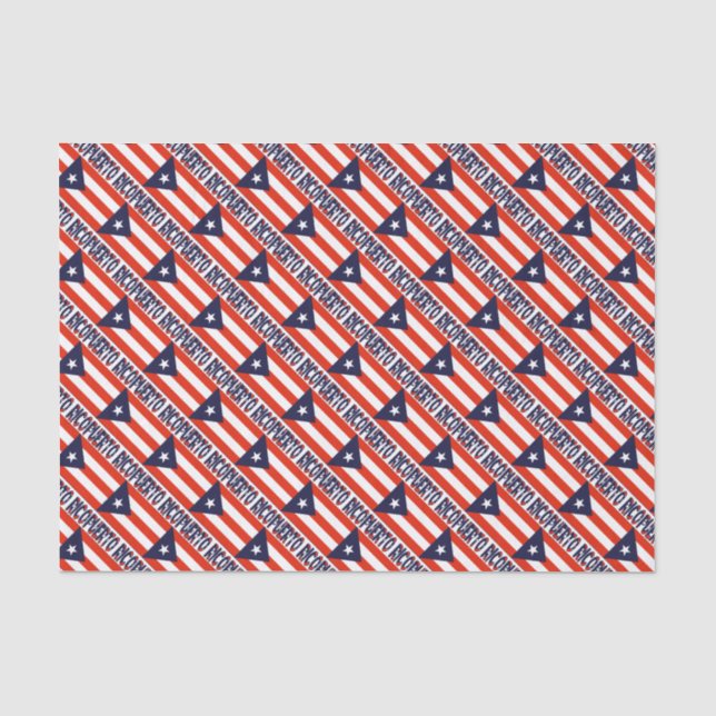 Puerto Rico und Puerto Rico Flag geteert Seidenpapier (Vorderseite)
