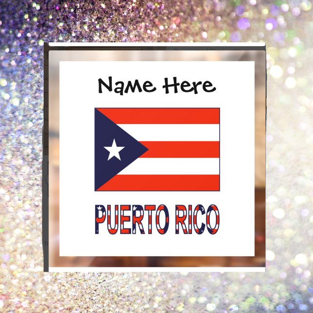 Puerto Rico und Puerto Rico Flag Personalisiert Fensteraufkleber (Von Creator hochgeladen)