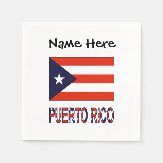 Puerto Rico und Puerto Rico Flag Personalisiert Serviette (Vorderseite)