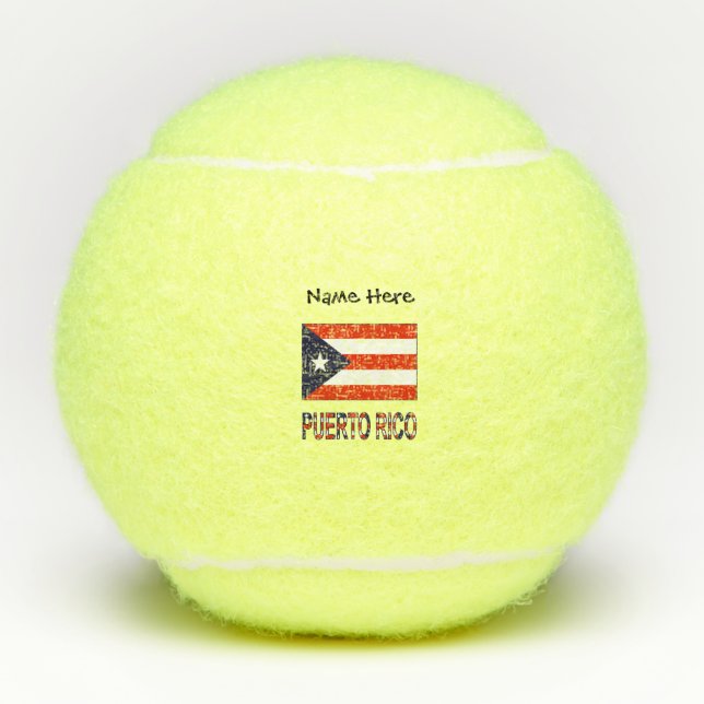Puerto Rico und Puerto Rico Flag Personalisiert Tennisbälle (Vorderseite)