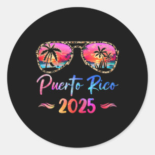 Puerto Rico Urlaub 2025 Matching Group Family Runder Aufkleber