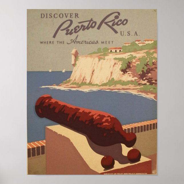 Puerto Rico USA Vintage Travel Poster Art Print (Vorne)