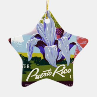 Puerto Rico USA, WPA-Tourismus und Parkplakat Keramik Ornament