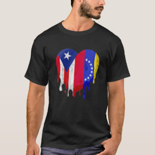 Puerto Rico Venezuela-Flagge Herz Gewachsen Patrio T-Shirt