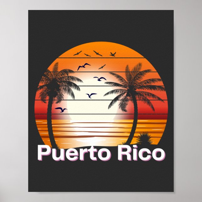 Puerto Rico Vintag Palm Trees Summer Beach Poster (Vorne)