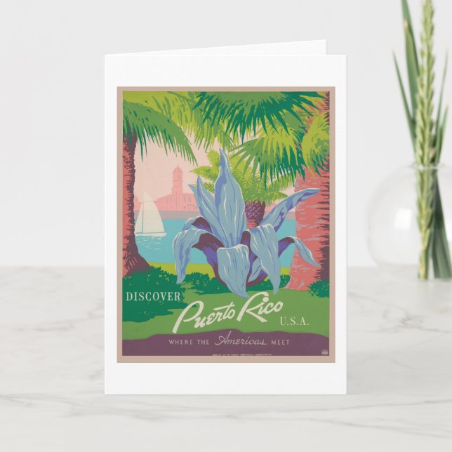 Puerto Rico Vintage Reiseplan Karte (Vorderseite)