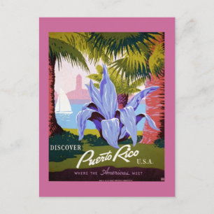Puerto Rico Vintage Reiseposter Postkarte