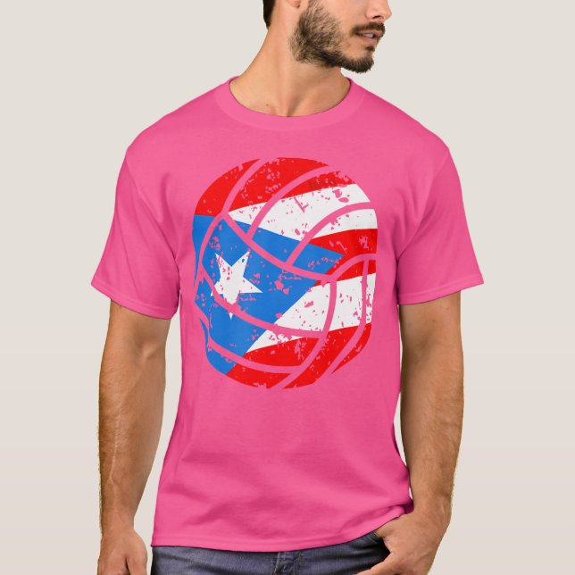 Puerto Rico Volleyball Proud Boricua Flag Puerto T-Shirt (Vorderseite)