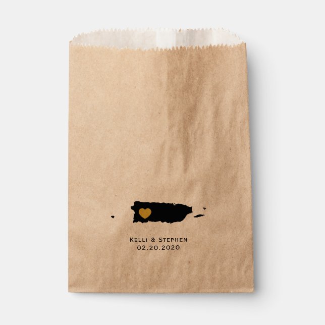 Puerto Rico Wedding Gefallen Treat Sacks, Geschenk Geschenktütchen (Vorderseite)