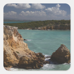 Puerto Rico, Westküste, Cabo Rojo, Küste 3 Quadratischer Aufkleber