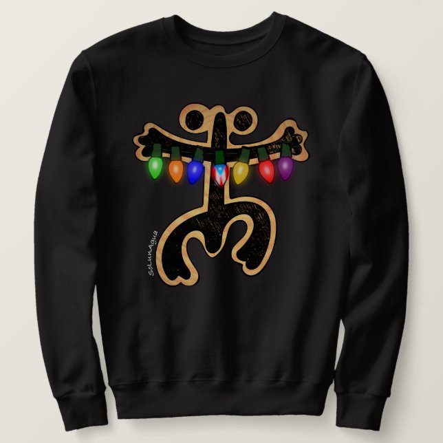 Puerto Rico Xmas Coqui Taino Symbol Boricua Flag Sweatshirt (Design vorne)