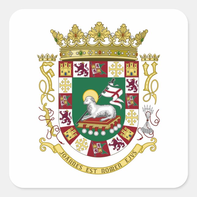 Puerto-Ricoat Quadratischer Aufkleber (Vorderseite)