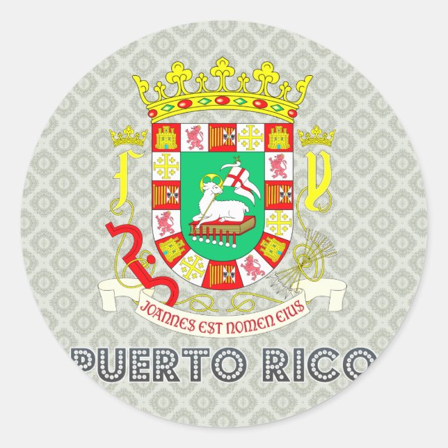 Puerto-Ricoat Runder Aufkleber (Vorderseite)