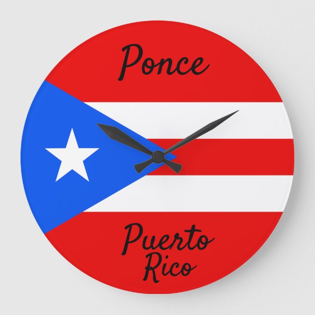 Puerto-Ricofahne Große Wanduhr (Vorderseite)