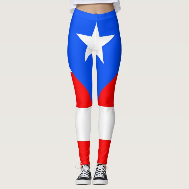 Puerto- Ricoflagge Leggings (Vorderseite)