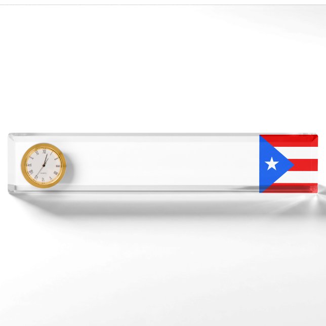 Puerto- Ricoflagge Namensplakette (Vorderseite)