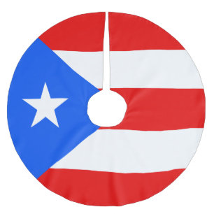 Puerto- Ricoflagge Polyester Weihnachtsbaumdecke