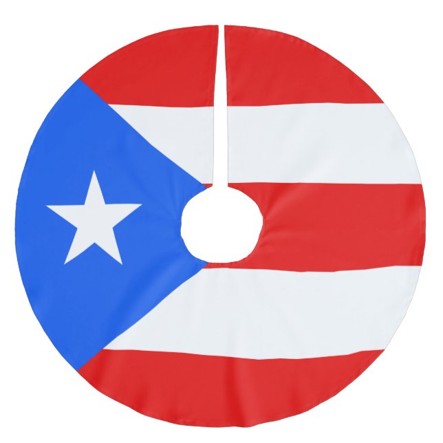 Puerto- Ricoflagge Polyester Weihnachtsbaumdecke (Vorderseite)