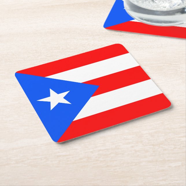 Puerto- Ricoflagge Rechteckiger Pappuntersetzer (angewinkelt)